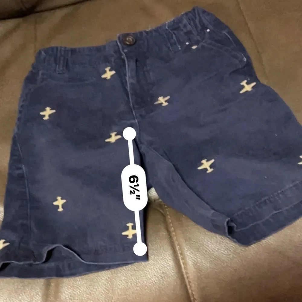 Boys Gymboree Shorts Size 6 Blue with Airplane Pattern